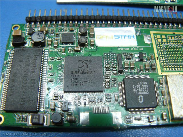 4.В модуле навигации используется SiRFatlasIV Ядро чипсета — процессор ARM11