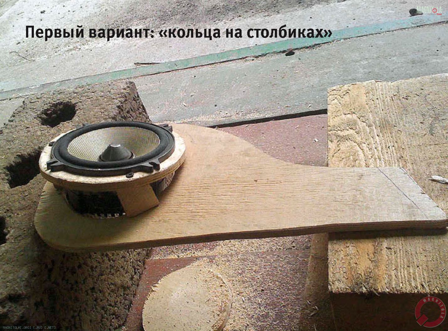 Первый вариант: «кольца на столбиках»