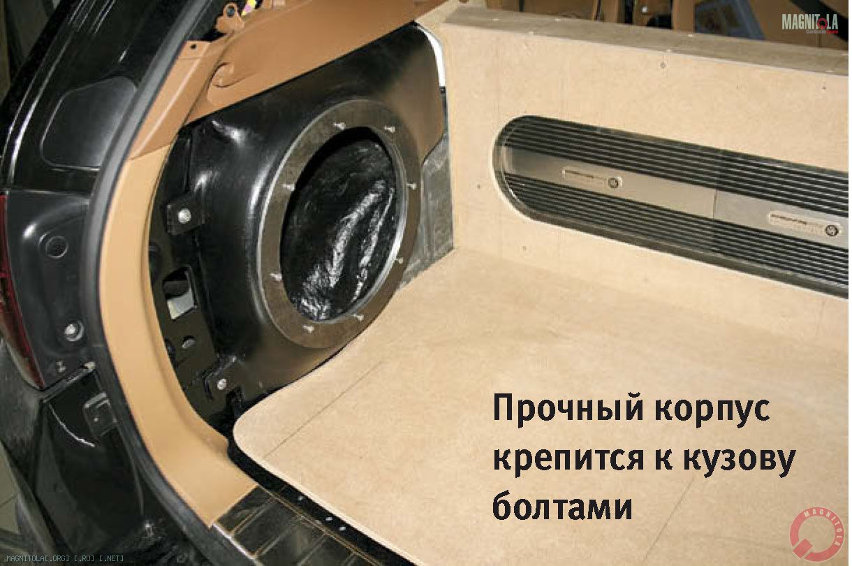 Прочный корпус крепится к кузову болтами