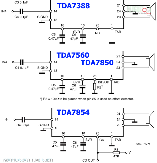 Tda7384 схема 2 канала