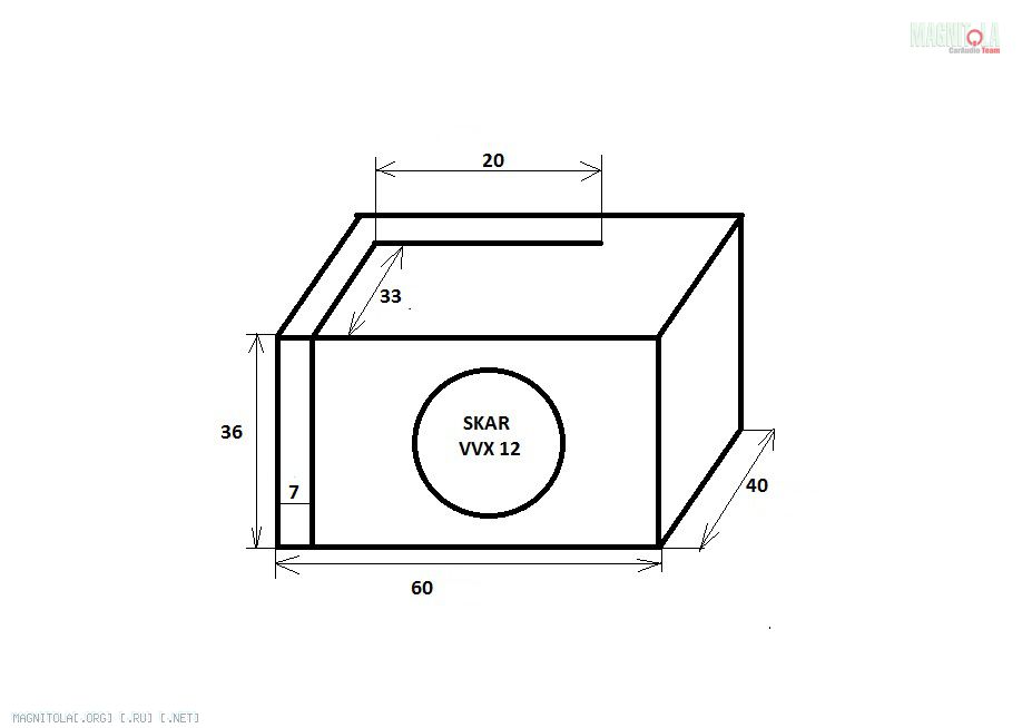 Короб для сабвуфера 12 дюймов чертеж